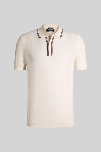 Vincent knitted polo shirt, off-white