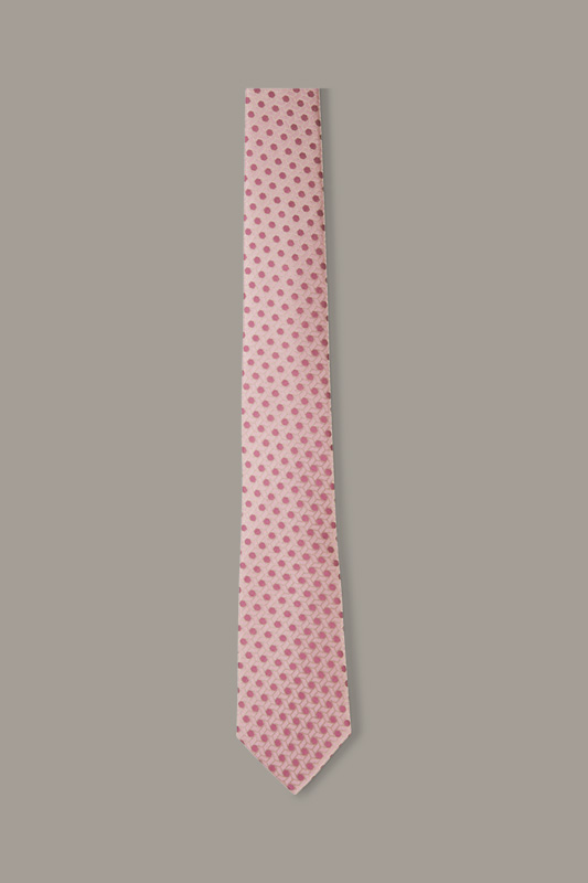 Cravate en soie, rose à motif