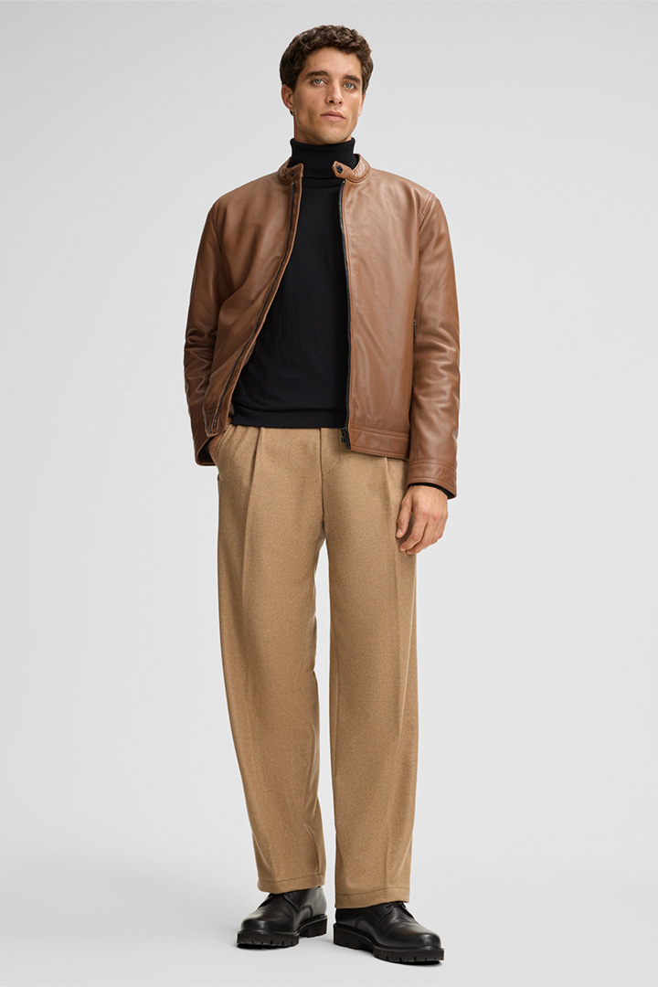 Leads to product detail page "Marek Virgin Wool Turtleneck Pullover in Black"