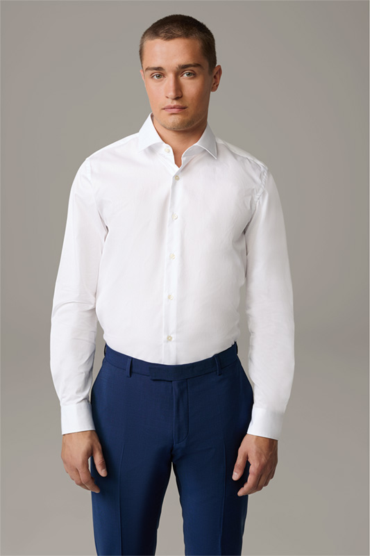Baumwoll-Hemd Santos - bügelleicht, weiß