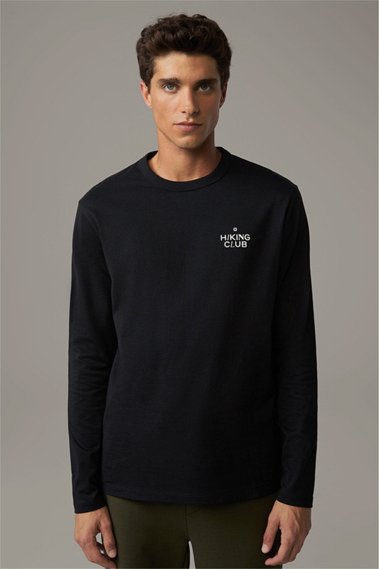 Bronko Long-Sleeved Organic Cotton Top in Black