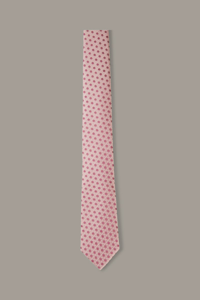 Cravate en soie, rose à motif