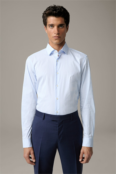 Overhemd Santos, lichtblauw-wit gestreept