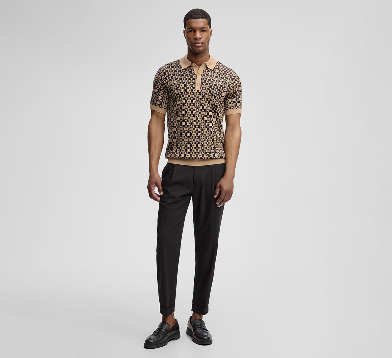 Strellson präsentiert das Produkt Strick-Poloshirt Adrian, braun/beige gemustert aus der Kategorie Strick