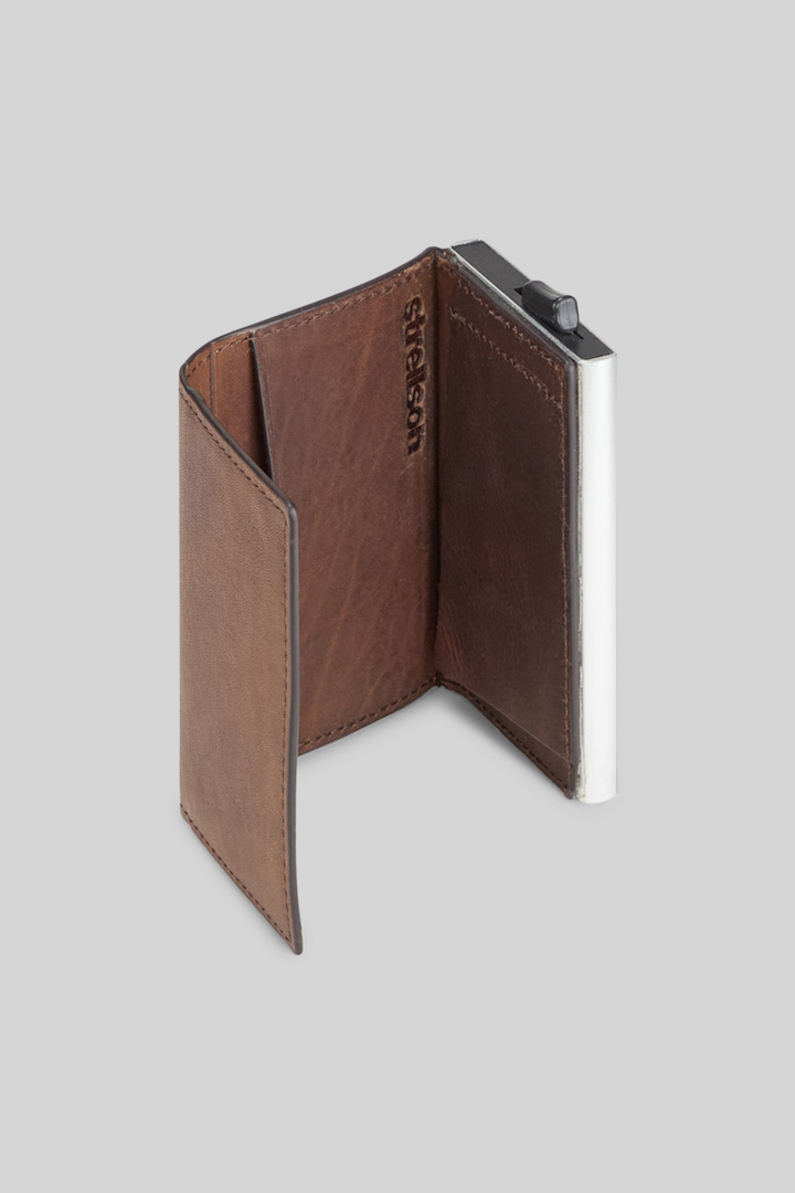 C-One Camden E-Cage Card Holder in Brown