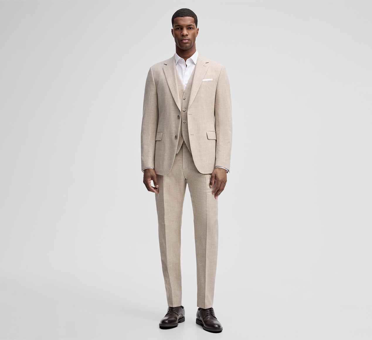 Strellson präsentiert das Produkt Baukasten Sakko Alzer, beige meliert aus der Kategorie Sakkos