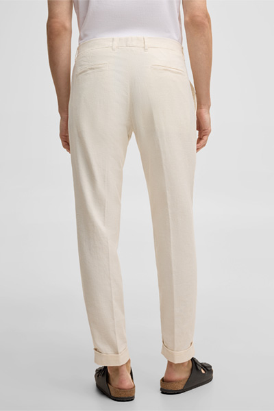 Bandplooibroek Louis, beige gemêleerd