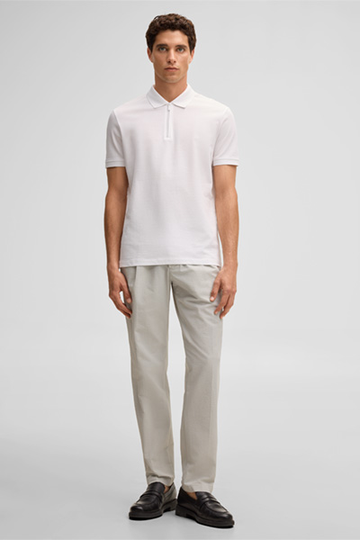 Leidt naar de productdetailpagina „Piro-poloshirt met rits, wit"