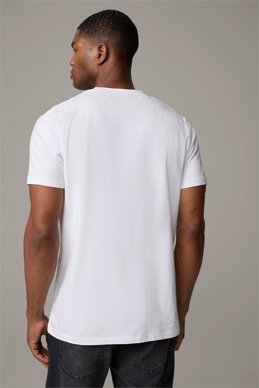 Katoenen stretch t-shirt, duopak, wit
