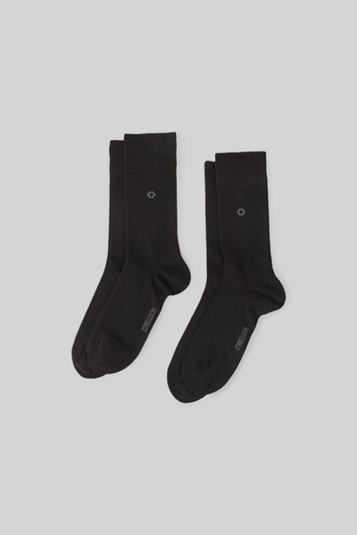 2er-Pack Soft Cotton Socken Cross, schwarz