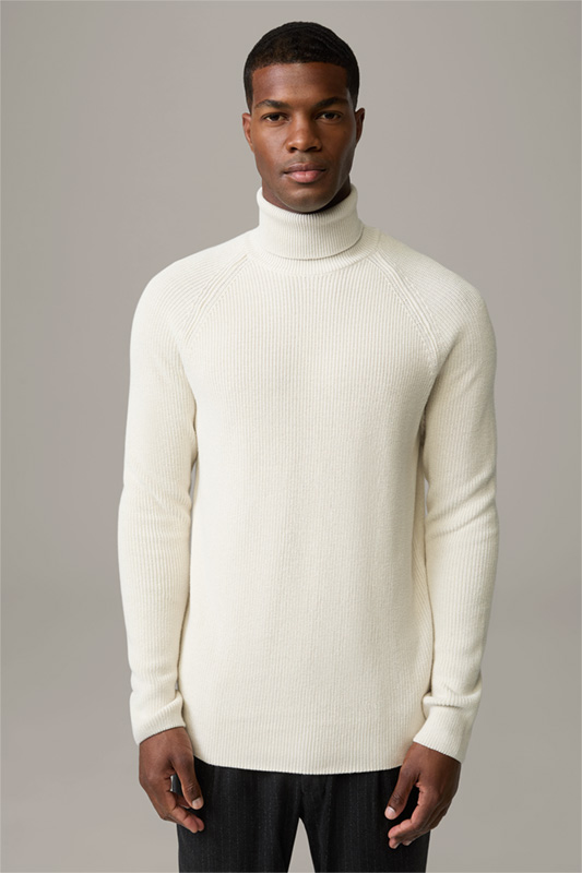 Varg Roll Neck Pullover in Off-white