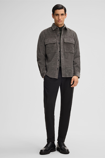 Neon Corduroy Shirt in Dark Green