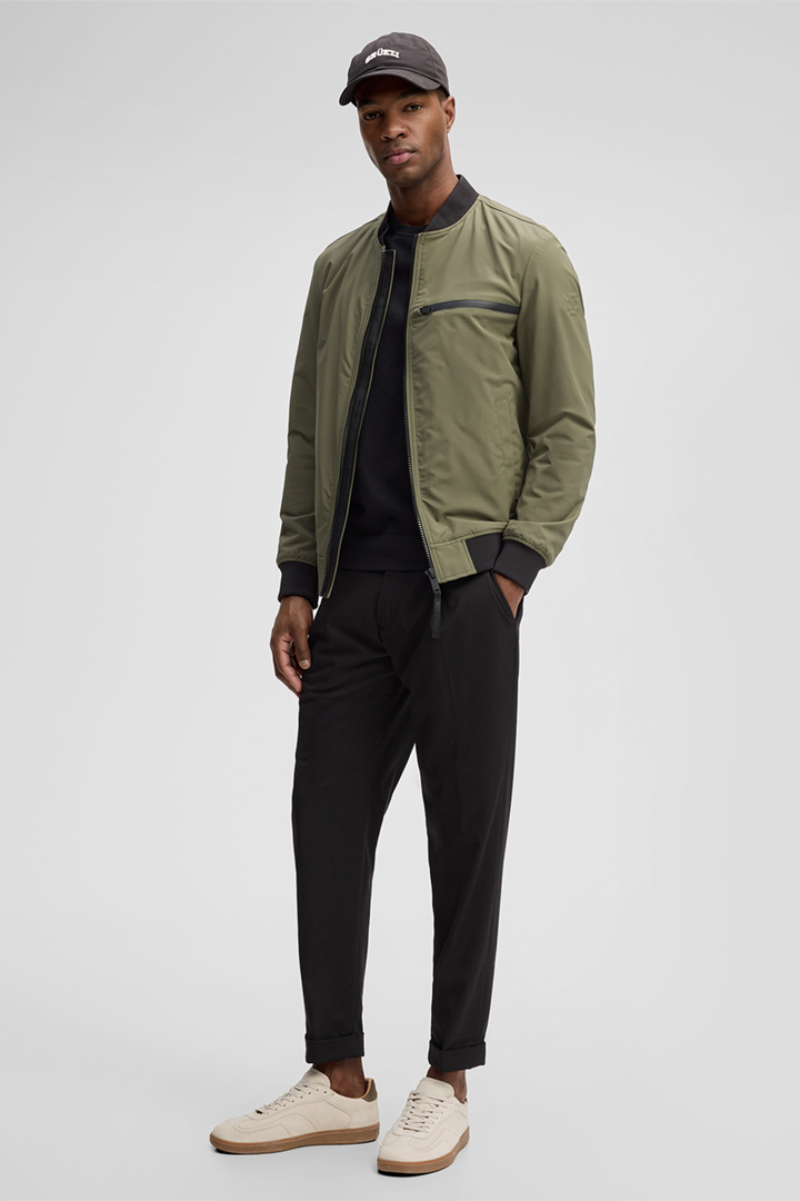 Leads to product detail page "Flex Cross Clearwater Bomber Jacket in Olive"