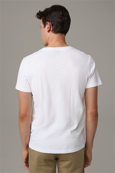 Baumwoll-T-Shirt Colin, weiß strukturiert
