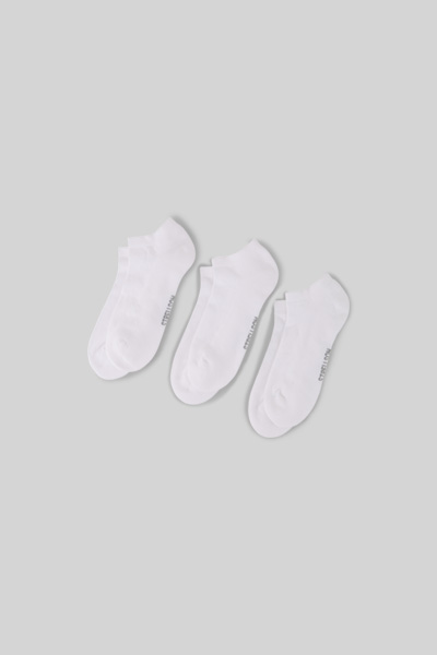 3er-Pack Soft Cotton Sneaker Socken, weiß