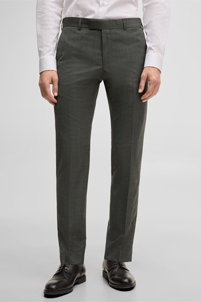 Melwin modular suit trousers, olive marl