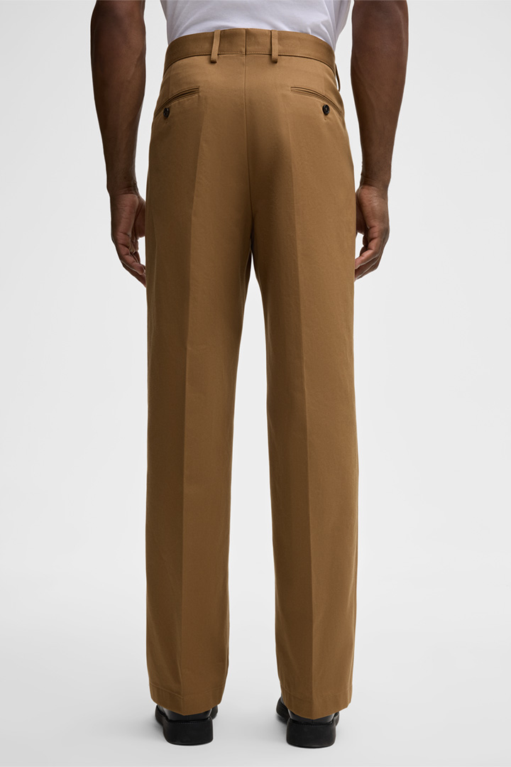 Jarod Gabardine Suit Trousers in Camel