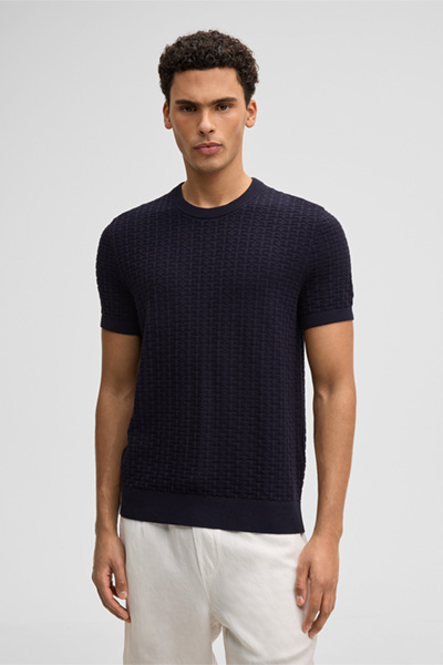 Gebreid shirt Robas, marineblauw