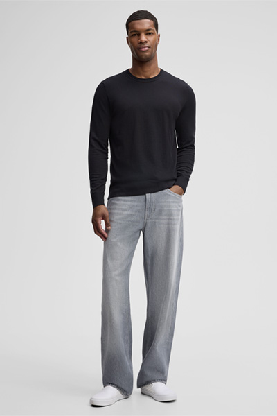 Vincent Cotton Pullover in Black