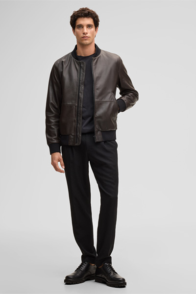 Boston leather jacket, dark brown