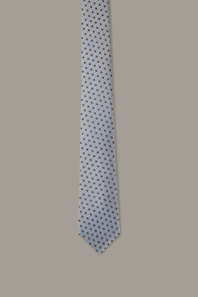 Zijden stropdas, lichtblauw met dessin