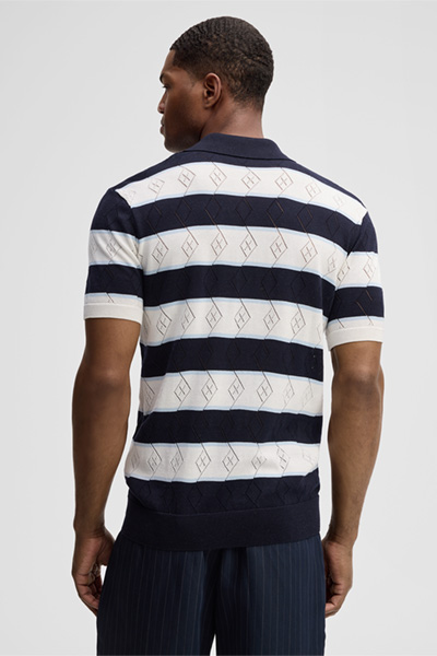 Poloshirt Adrian, navy/weiß gestreift