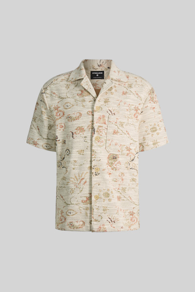 Kurzarm-Hemd Nohan, beige gemustert