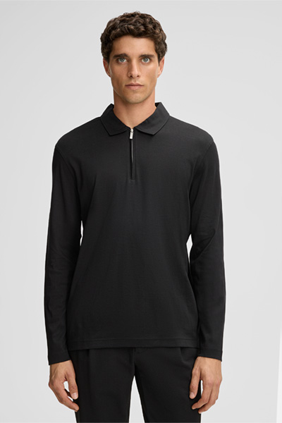 Pepe Long-sleeved Polo Shirt in Black