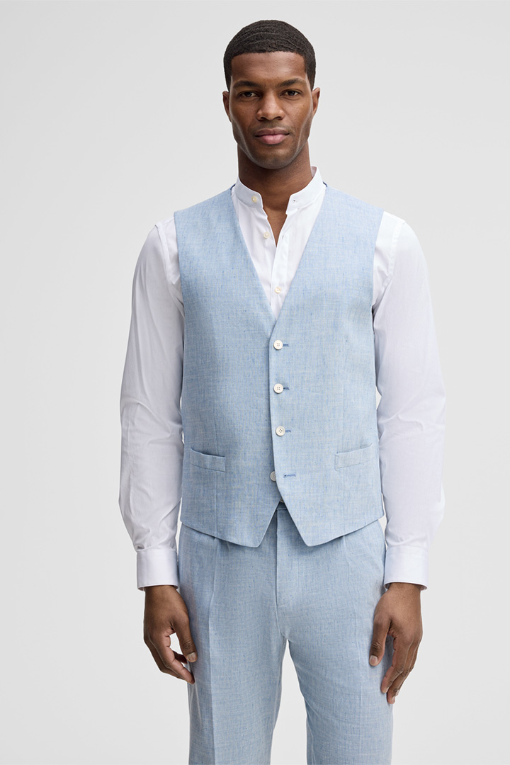 Führt zu Produktdetailseite „Anzug-Weste Gyl, blau meliert"