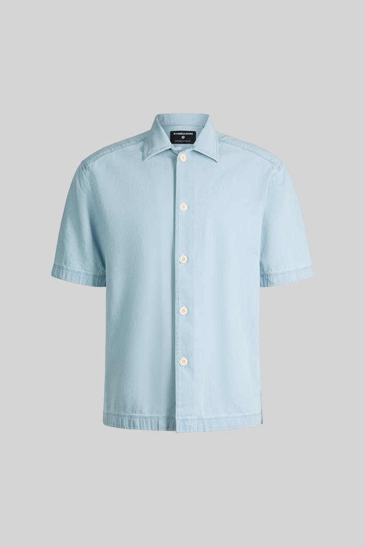 Führt zu Produktdetailseite „Kurzarm-Hemd Navi, hellblau"