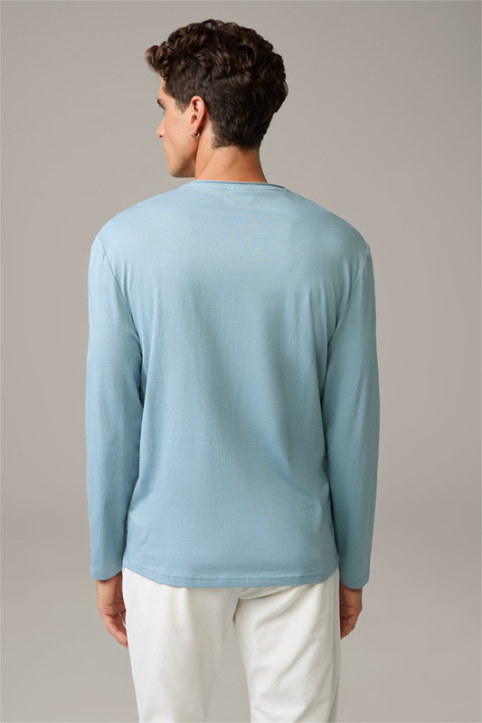 Katoenen longsleeve Tyler, lichtblauw