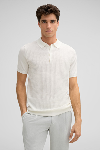 Strick-Poloshirt Adrian, offwhite