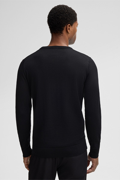 Marek Virgin Wool Pullover in Black