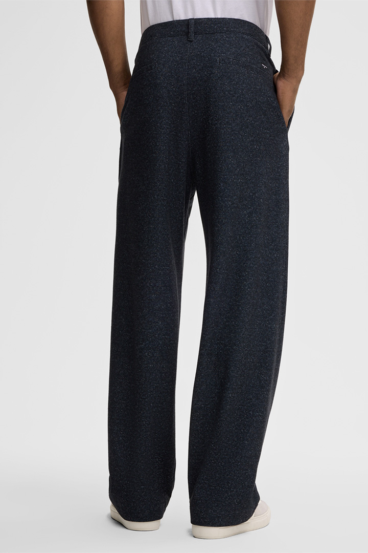 Ludo Pleat-front Trousers in a Dark Blue Pattern