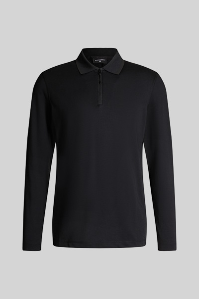 Polo met lange mouwen Rene, zwart