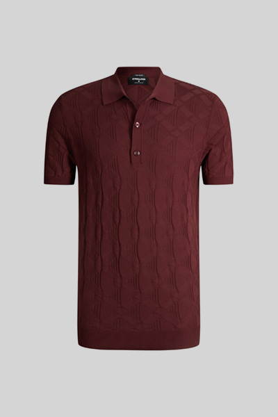Poloshirt Vincent, bordeaux gemustert