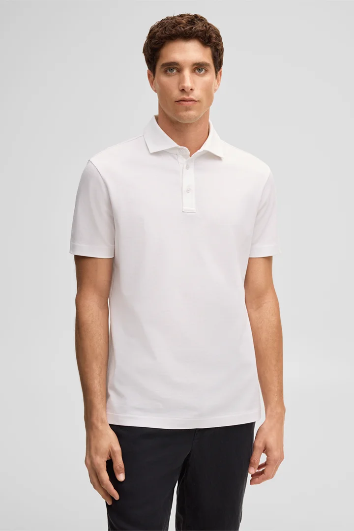 Führt zu Produktdetailseite „Poloshirt Piro, weiß"