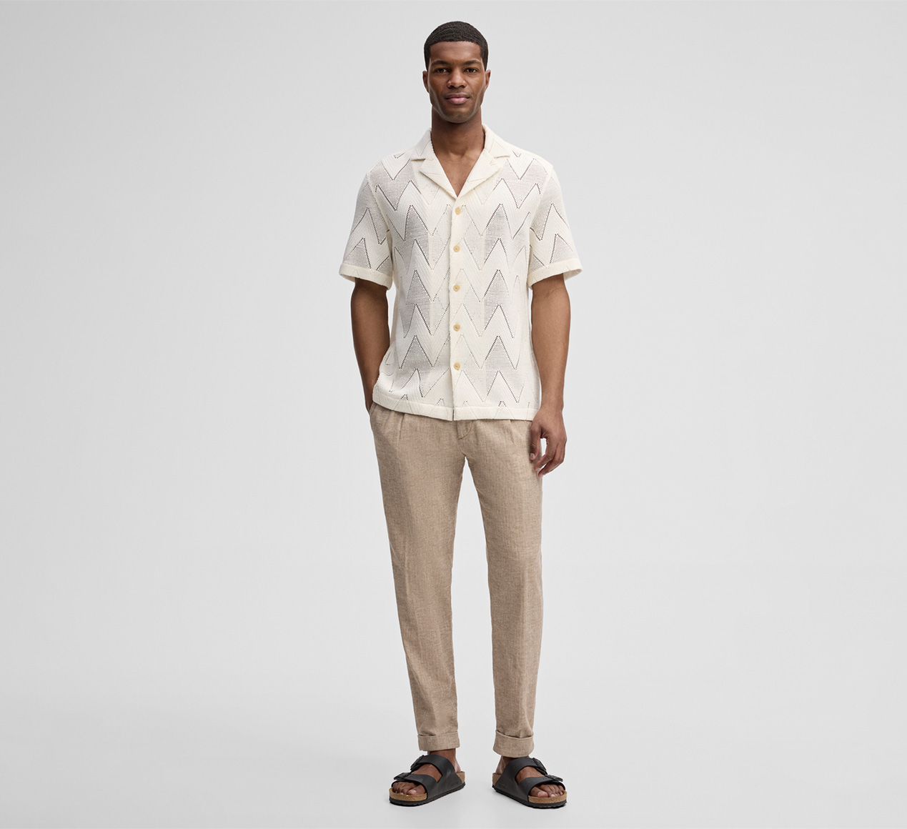 Strellson presents the product Louis Pleat-front Trousers in Brown from the category Trousers