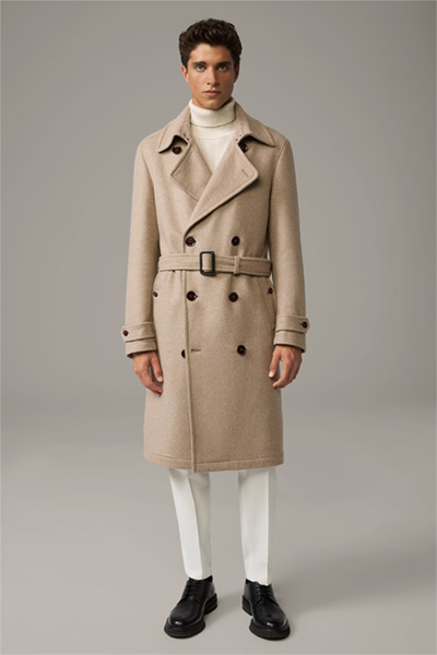 Wollmix-Mantel The Trench Coat, beige