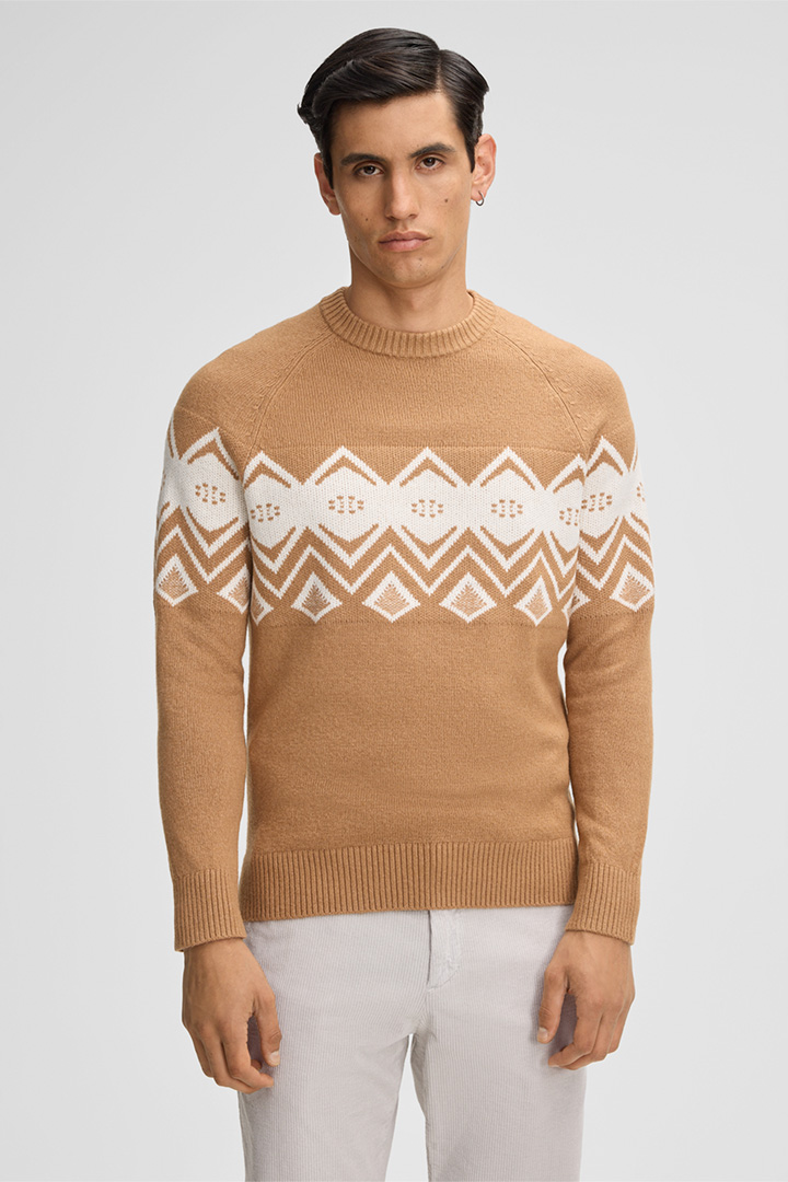 Tito Pullover in Beige/Off-white