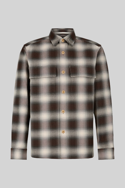 Neon Overshirt in Dark Brown/Cream