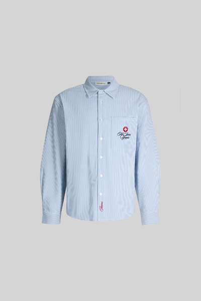 Strellson x Prohibited: The Swiss Yuppie Dress Hemd, blau/weiß gestreift