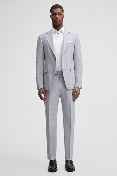 Anzughose Maury, blau meliert