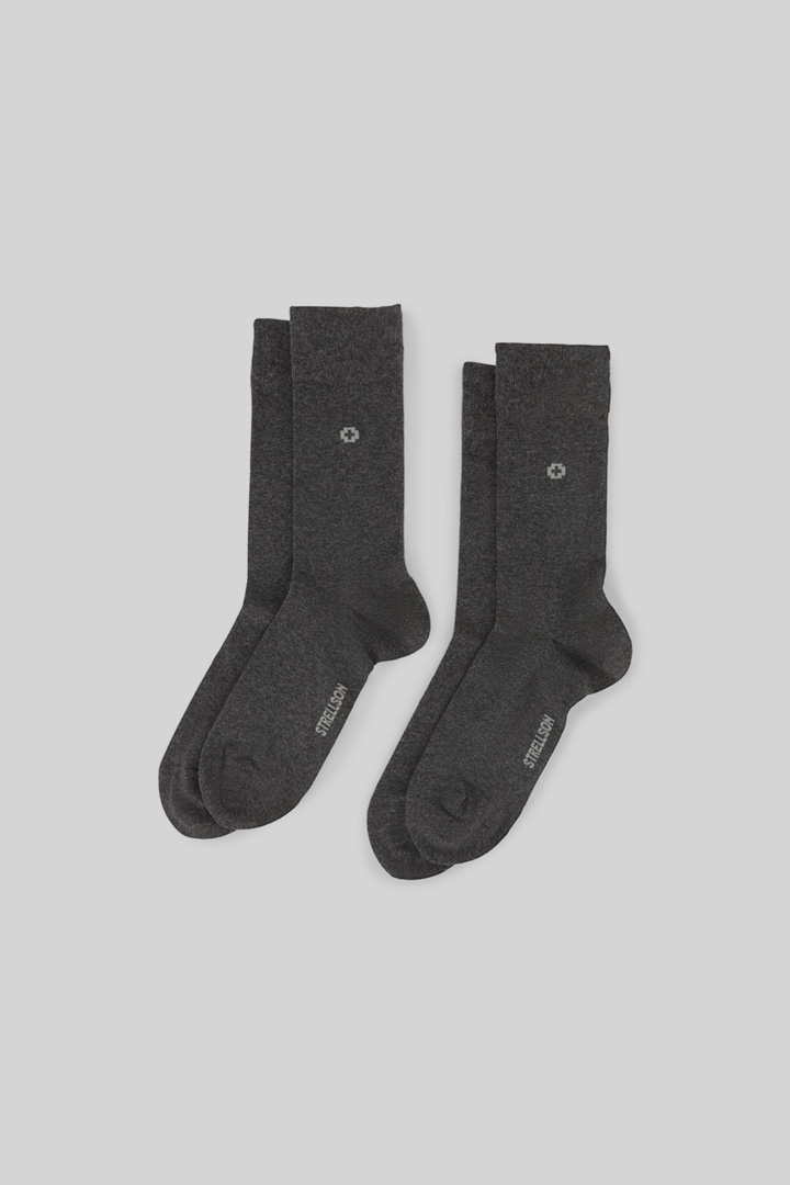 Führt zu Produktdetailseite „2er-Pack Soft Cotton Socken Cross, grau"