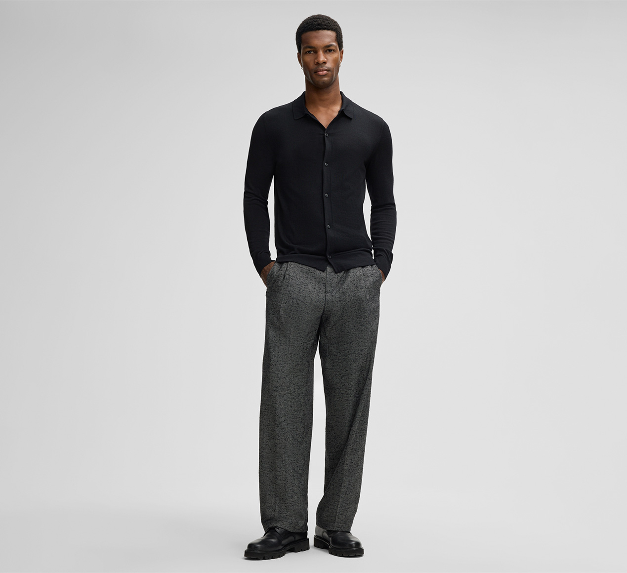 Strellson presents the product Marek Virgin Wool Cardigan in Black from the category Knitwear