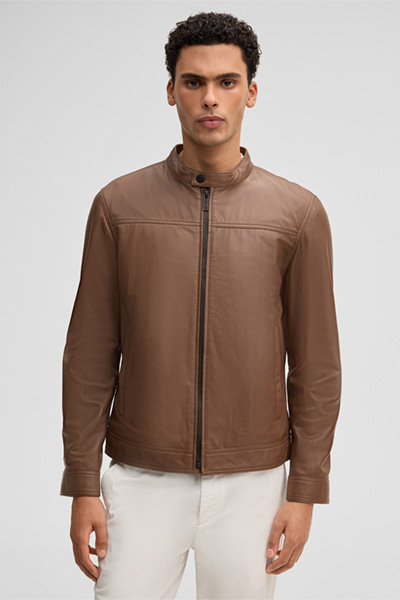 Veste en cuir Jace, marron