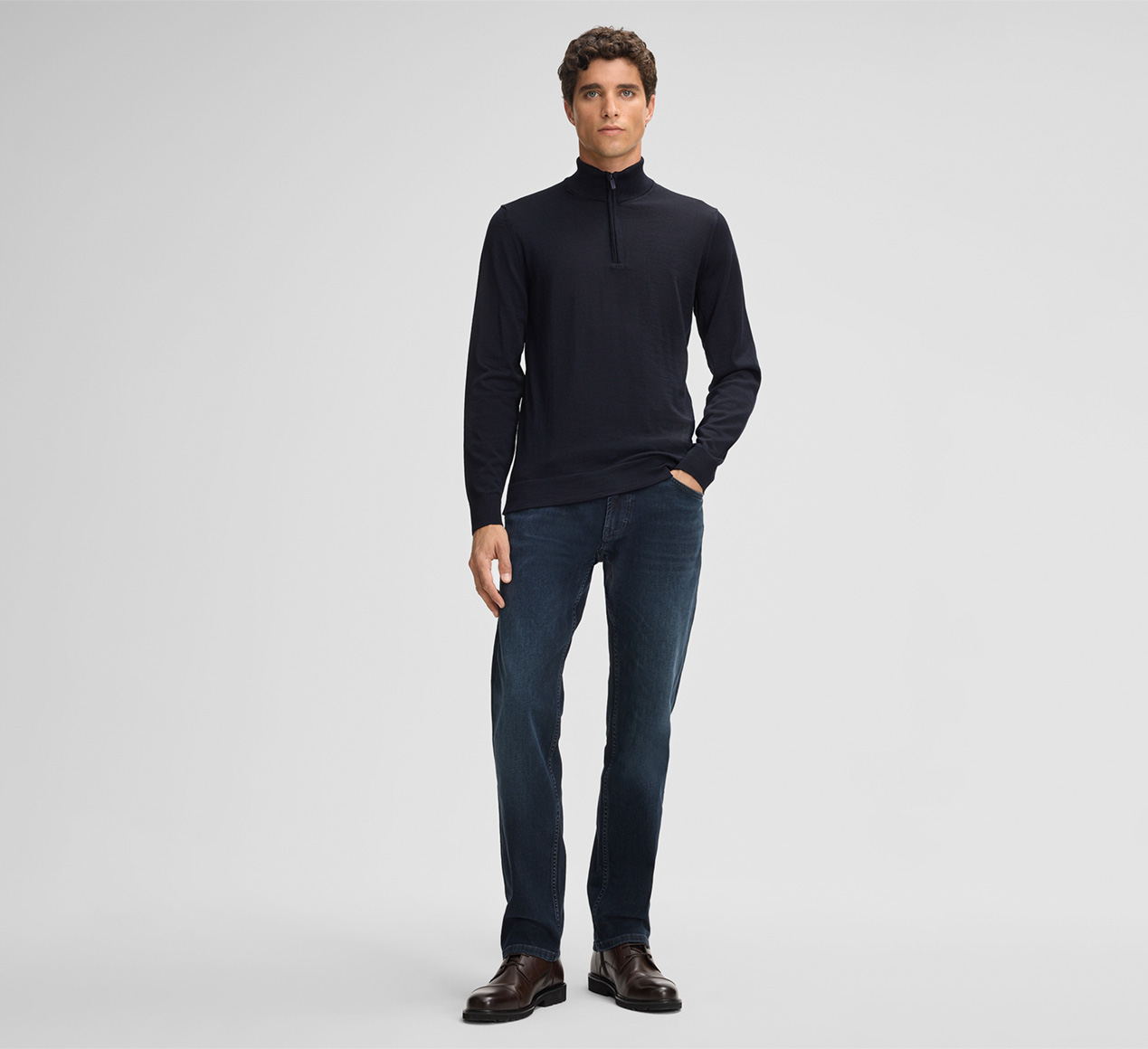 Strellson presents the product Marek Virgin Wool Pullover in Navy from the category Knitwear