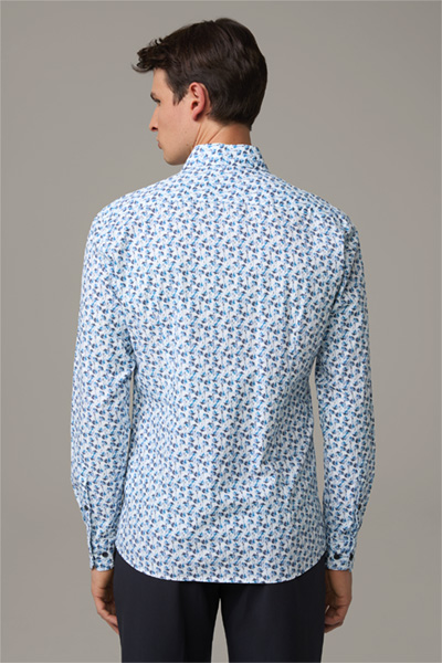 Chemise en coton Stan, bleu à motif
