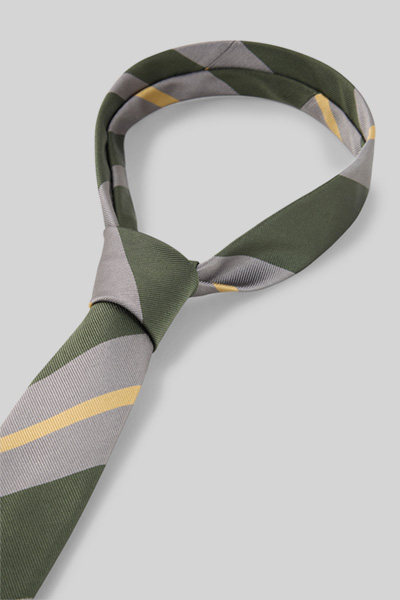 Cravate, rayures olive/grises