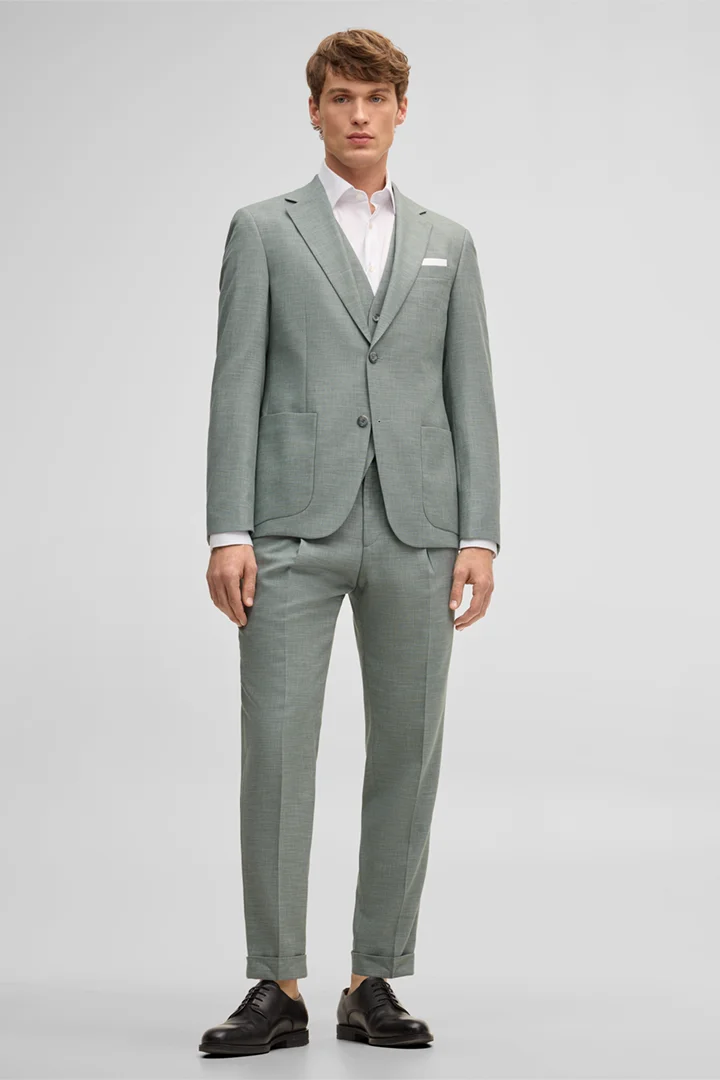 Leads to product detail page "Modular suit trousers Luis, green"